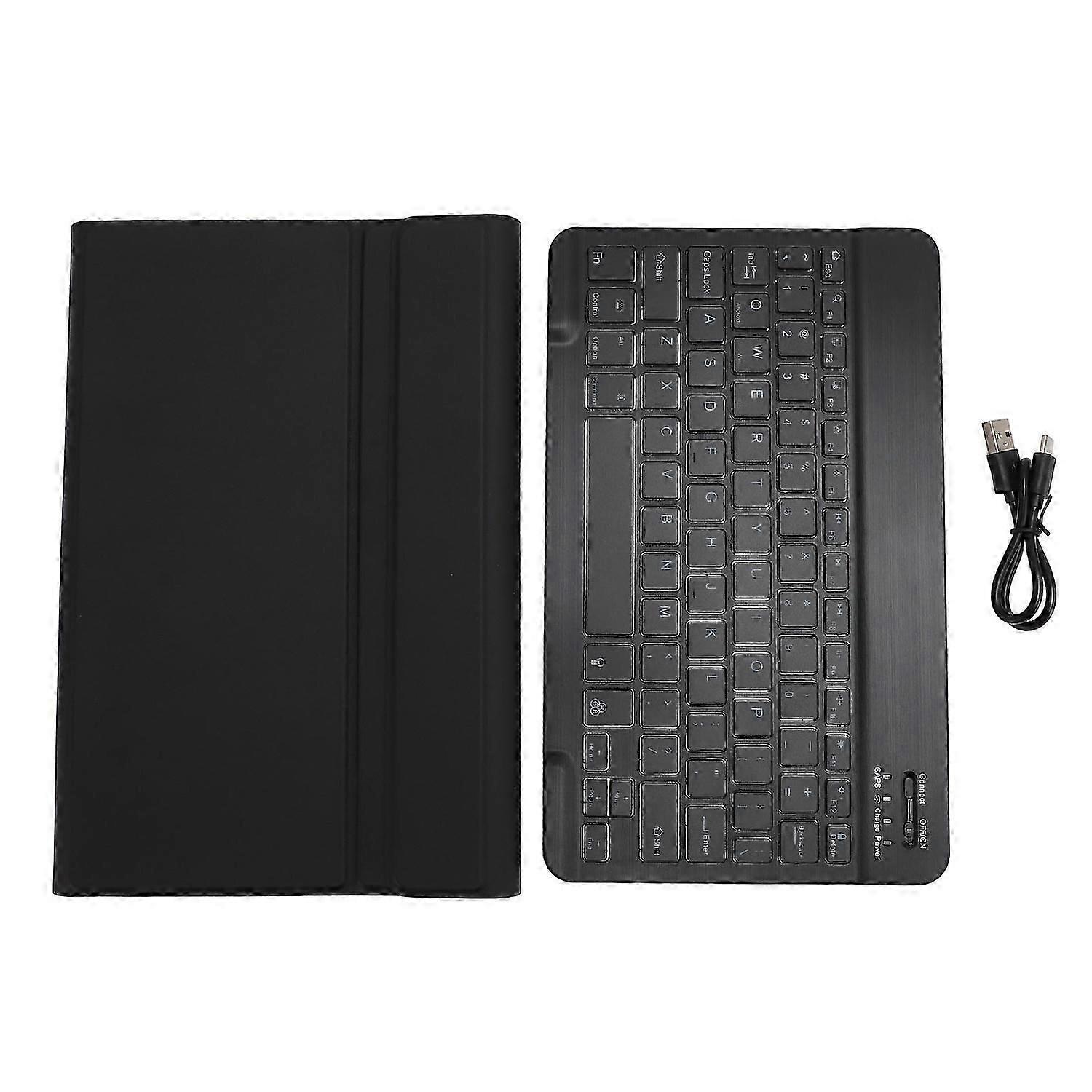 Wireless Bluetooth Keyboard Case Detachable PU Leather Tablet Case with RGB Backlight Wireless Keybo