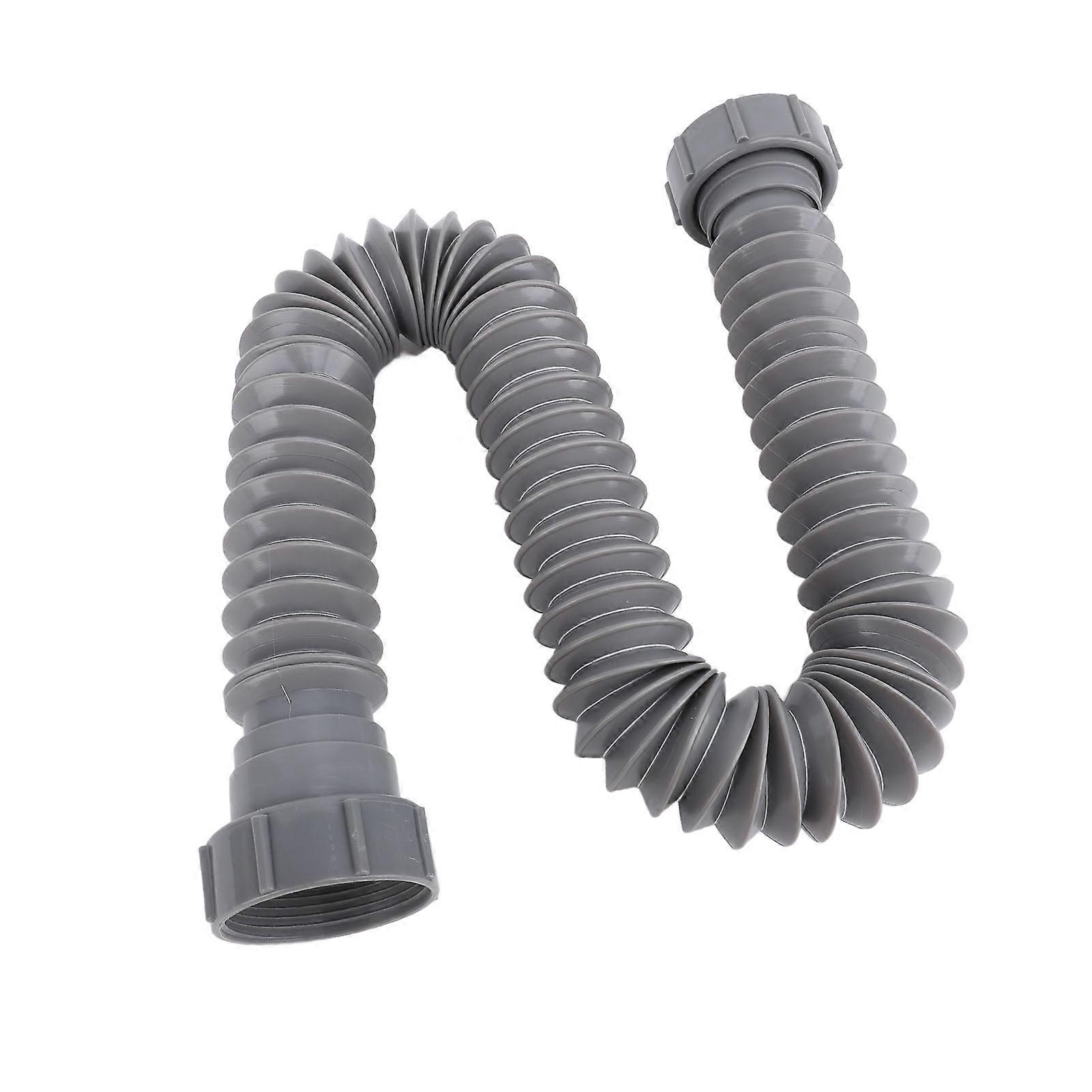 Expandable Flexible P Trap Pipe Kit Single Kitchen Sink Drainage Solution with Adapter Seal Circle Leakproof Fittings 