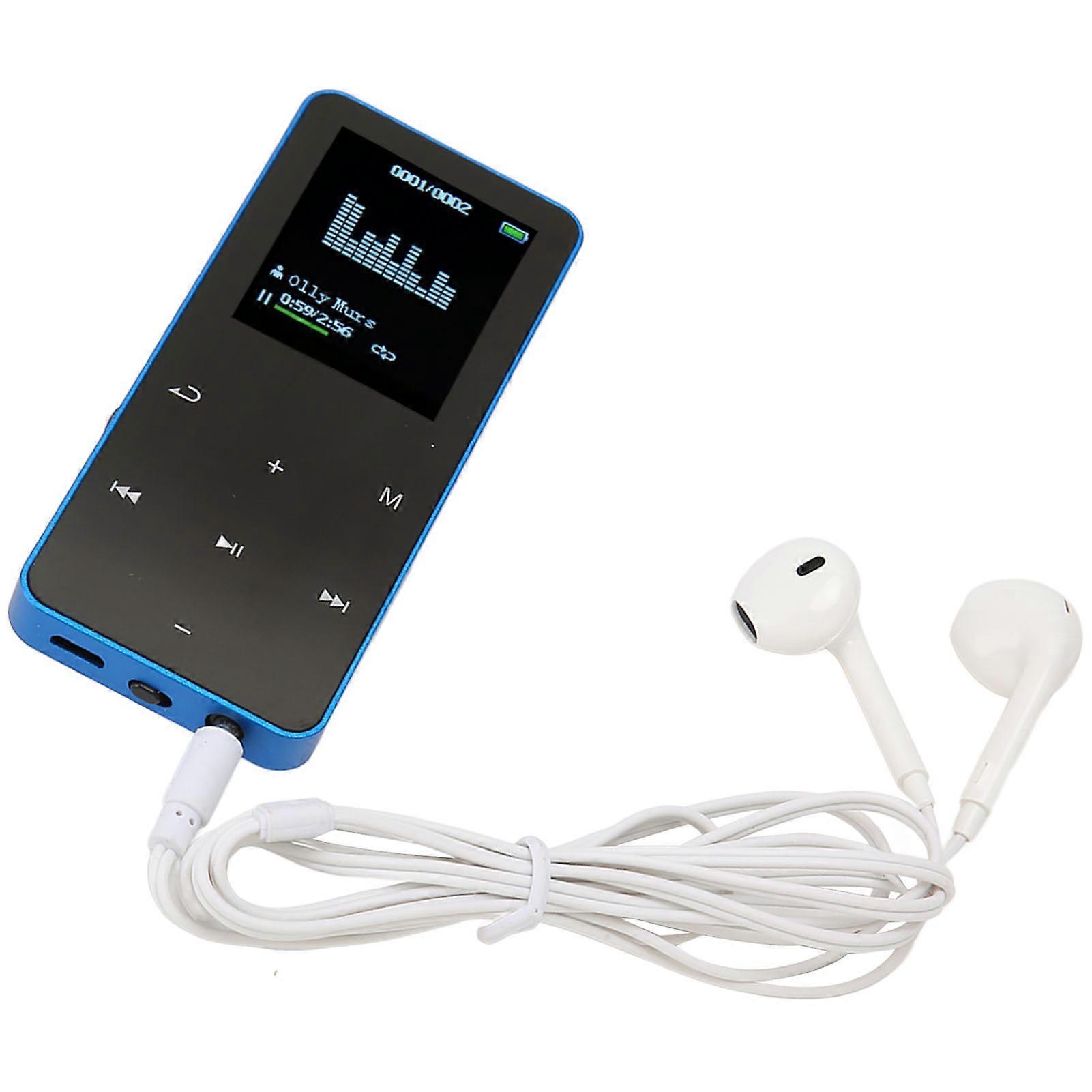 MP3 Player 8G Bluetooth 4.2 1.8 Inch Screen Noise Reduction Lossless Portable MP4 Player with Translation Dictionary Blue 