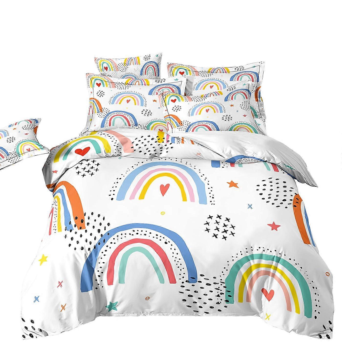 Kids Single Duvet Cover Set 135x200cm White With Pillow Case Pattern31