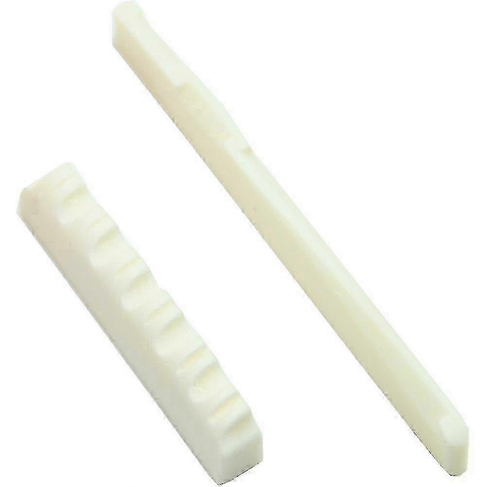 1Set Ivory Bone Bridge Saddle And Nut For 6 String Acoustic Guitar miao4