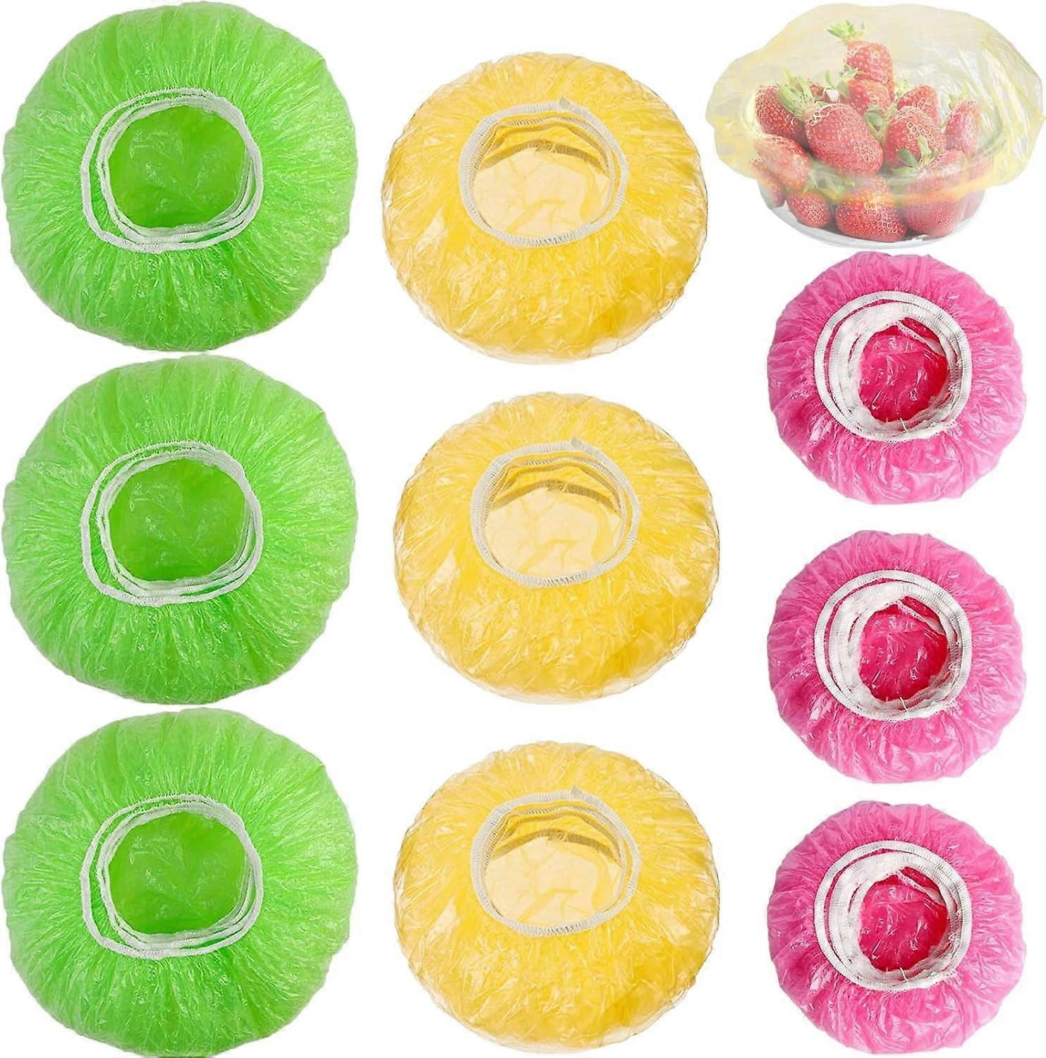 Elastic Food Bowl Covers Reusable 60PCS, Stretch Plastic Wrap for Bowl Storage - Colorful Lids Set of 3 Sizes, Compatible with Various Bowls