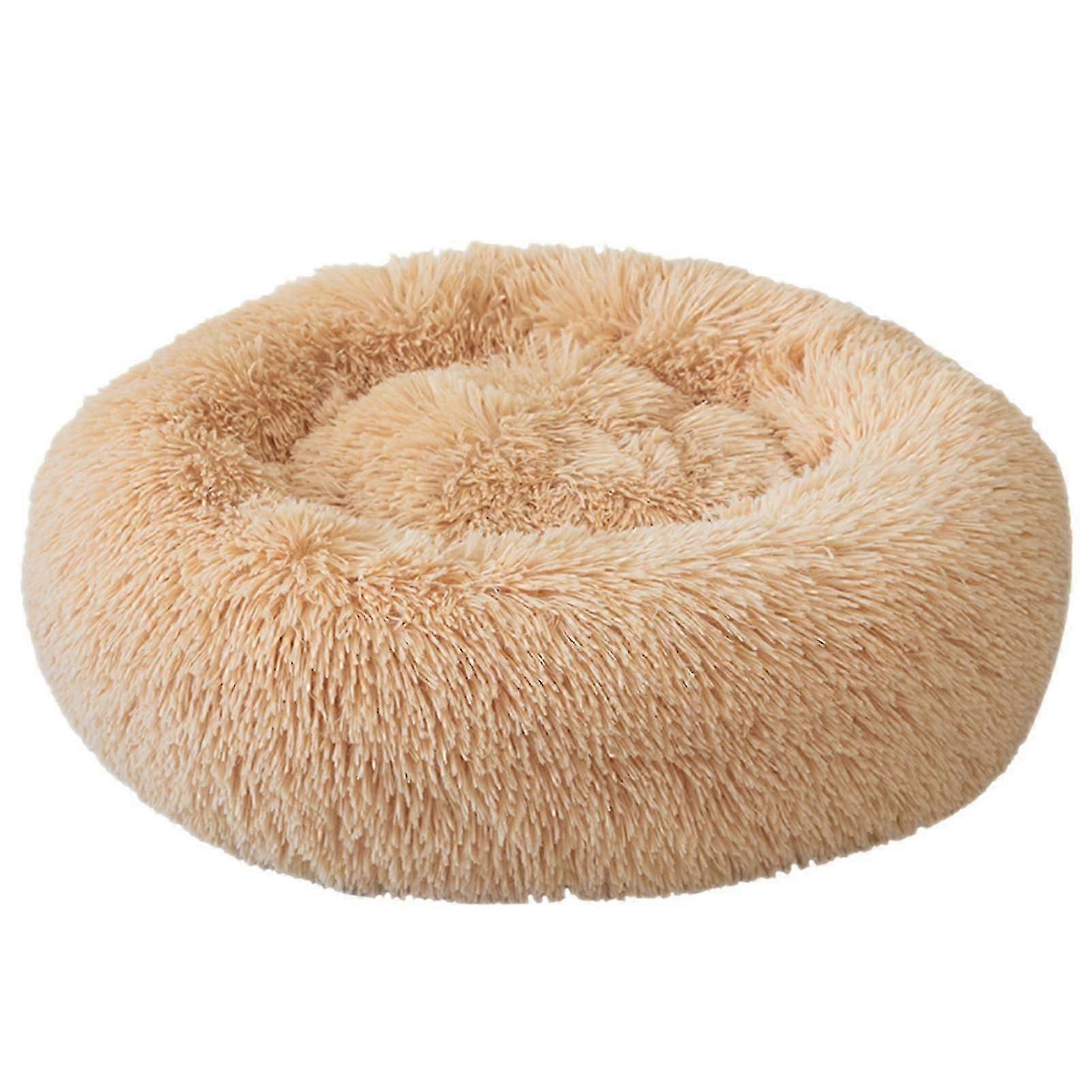 Cat Bed Dog Bed Soft Plush Round Pet Bed Warming Washable Round Bed