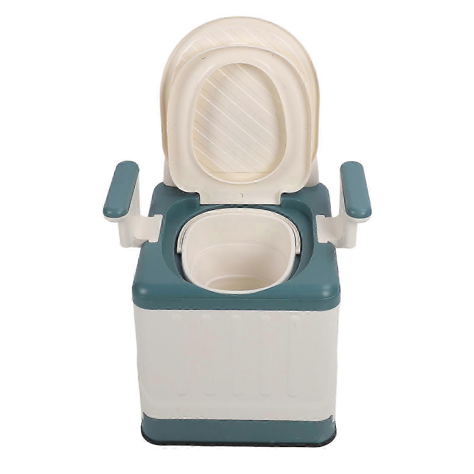 Portable Foldable Commode Chair with Armrests, Odor-Proof for Home Use & Outdoor Activities