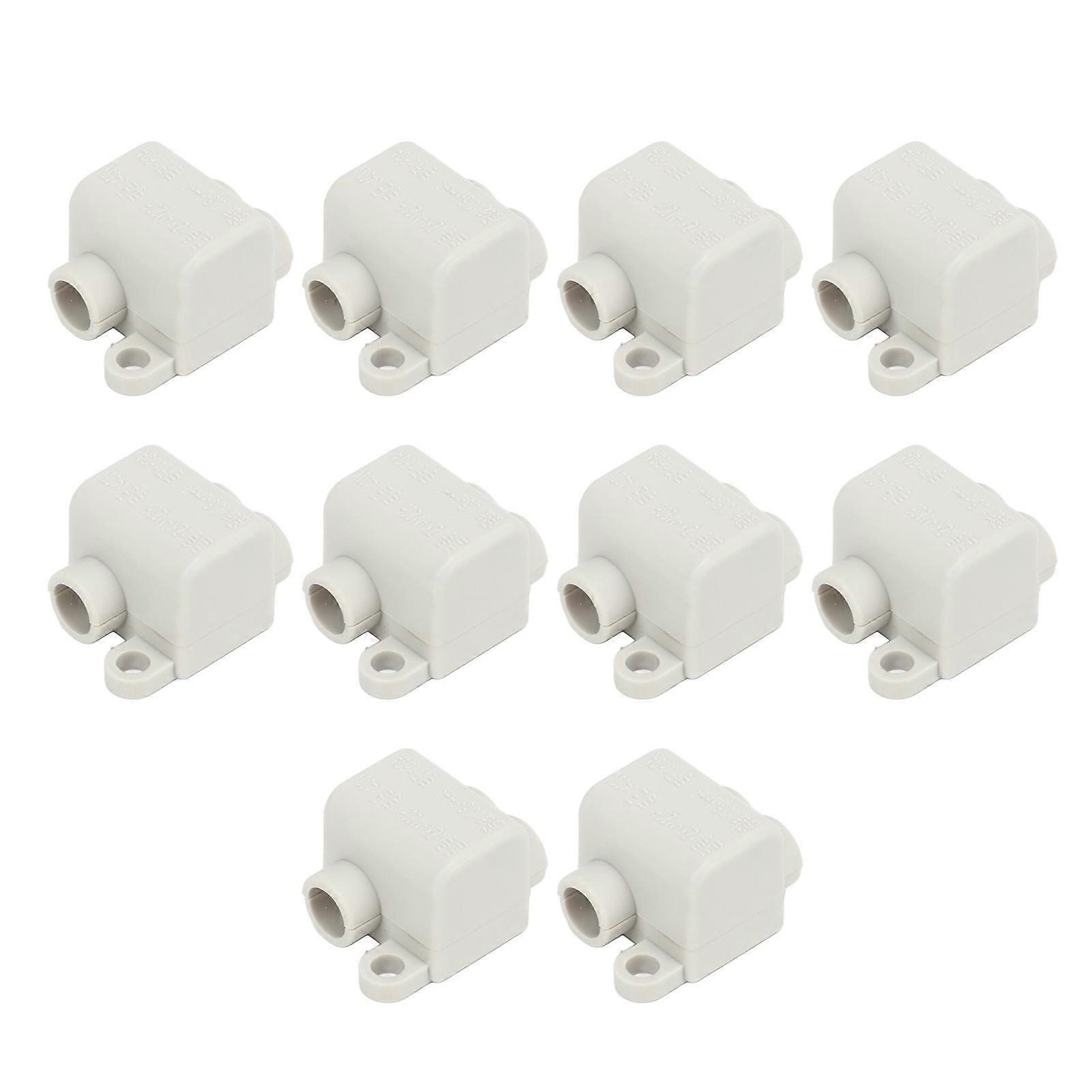 10 Pcs 60A 400V Quick Connector Cable Terminal One In Two Out Electrical Wiring Inline Junction Blocks for 0.5‑6mm² Wiring