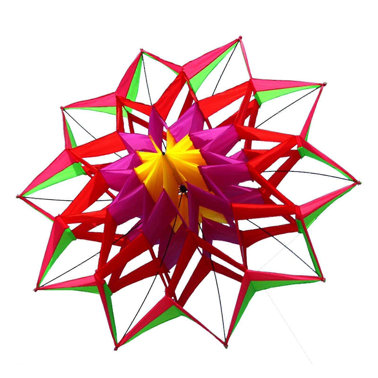 Aquiloni colorati in 3D con fiori di loto in fiore, in poliestere resistente, per attività in spiaggia per famiglie, multicolore