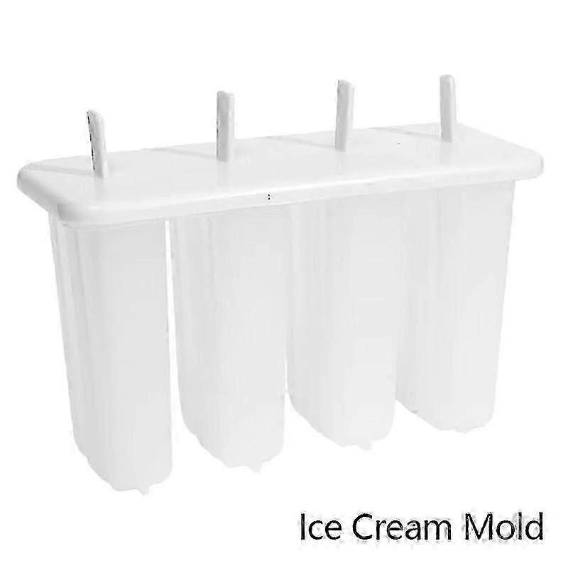 Ice Cream Mold 4 Ice Popsicle Mold Set Ice Maker Ice Tray DIY Reusable with Sticks and Lid Creative Kitchen Tool Summer