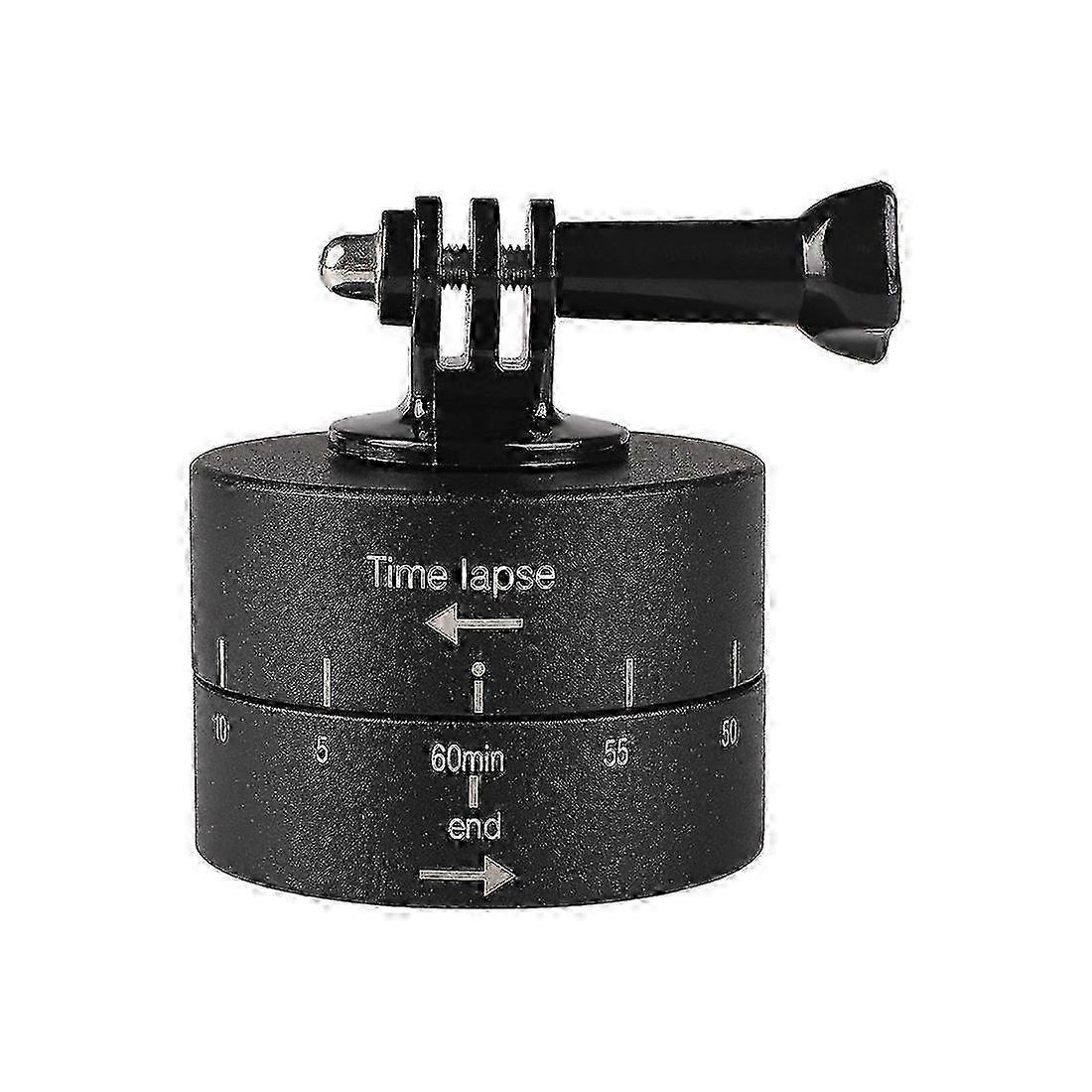 360 Degree Auto Rotation 60 Minutes Time Lapse Stabilizer Tripod Head Adapter for GoPro(Black)