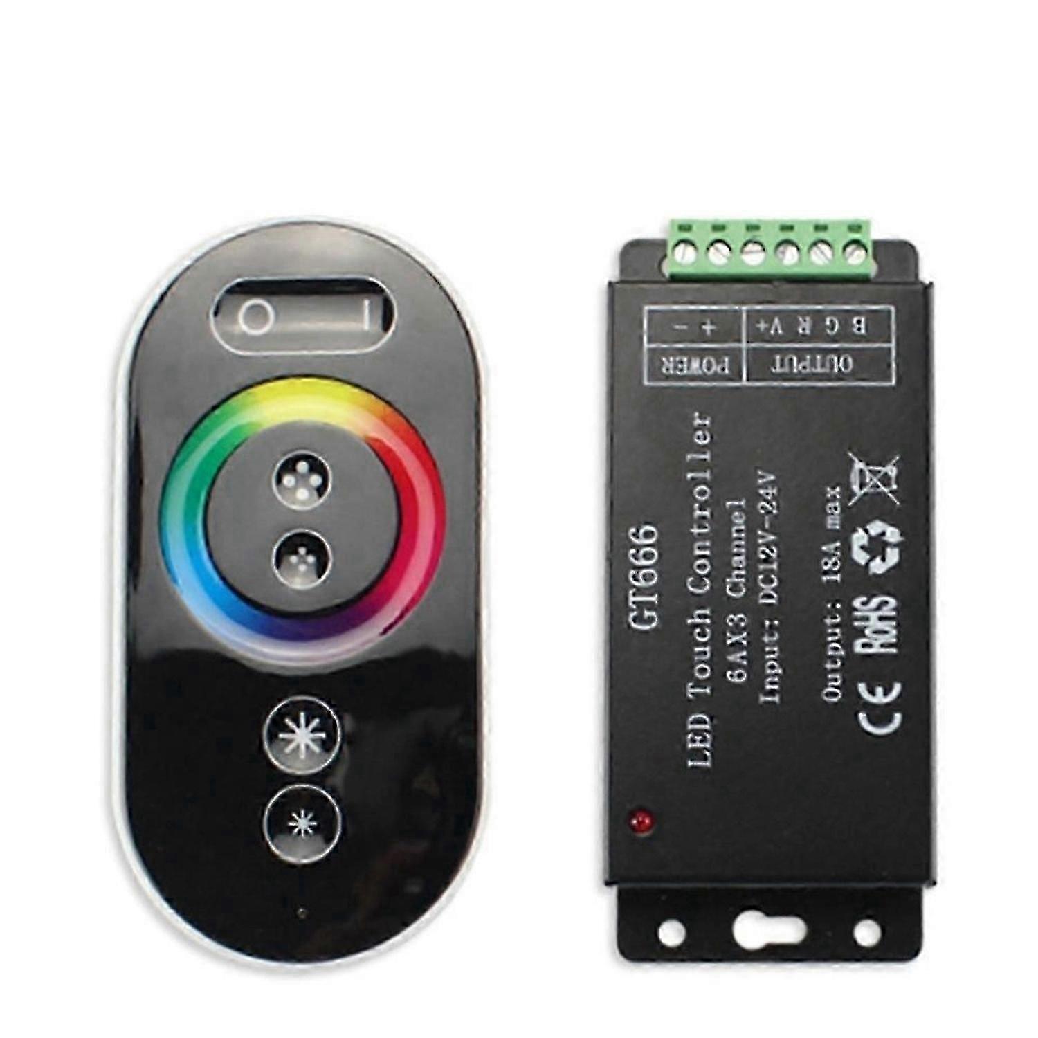 GT666 DC12-24V 6Ax3 Channel RBG Touch LED Controller