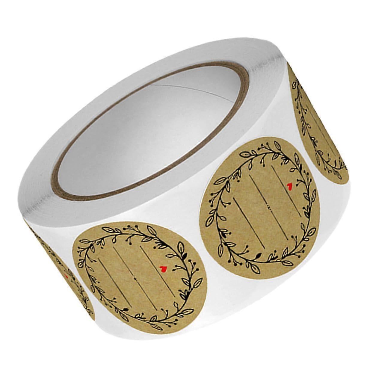 Kraft Paper Baking Stickers Roll SelfAdhesive Labels for Jars Bread Bakery Packaging