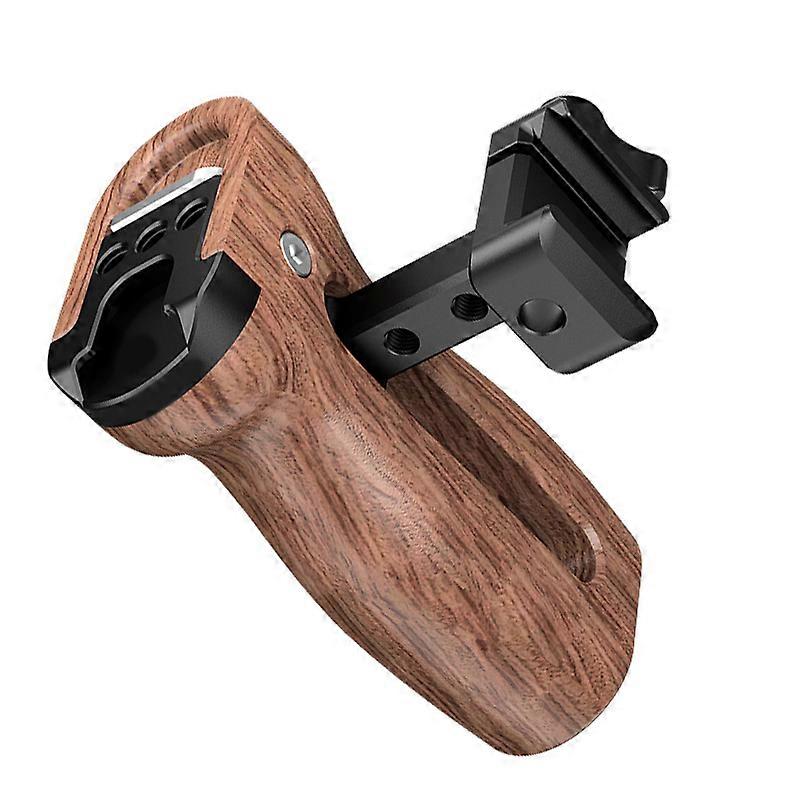 Wood Left /Right Side Handle for Camera Cages Offering Quick Release and Multiple Expansion Port Enhances Photography Multicolor