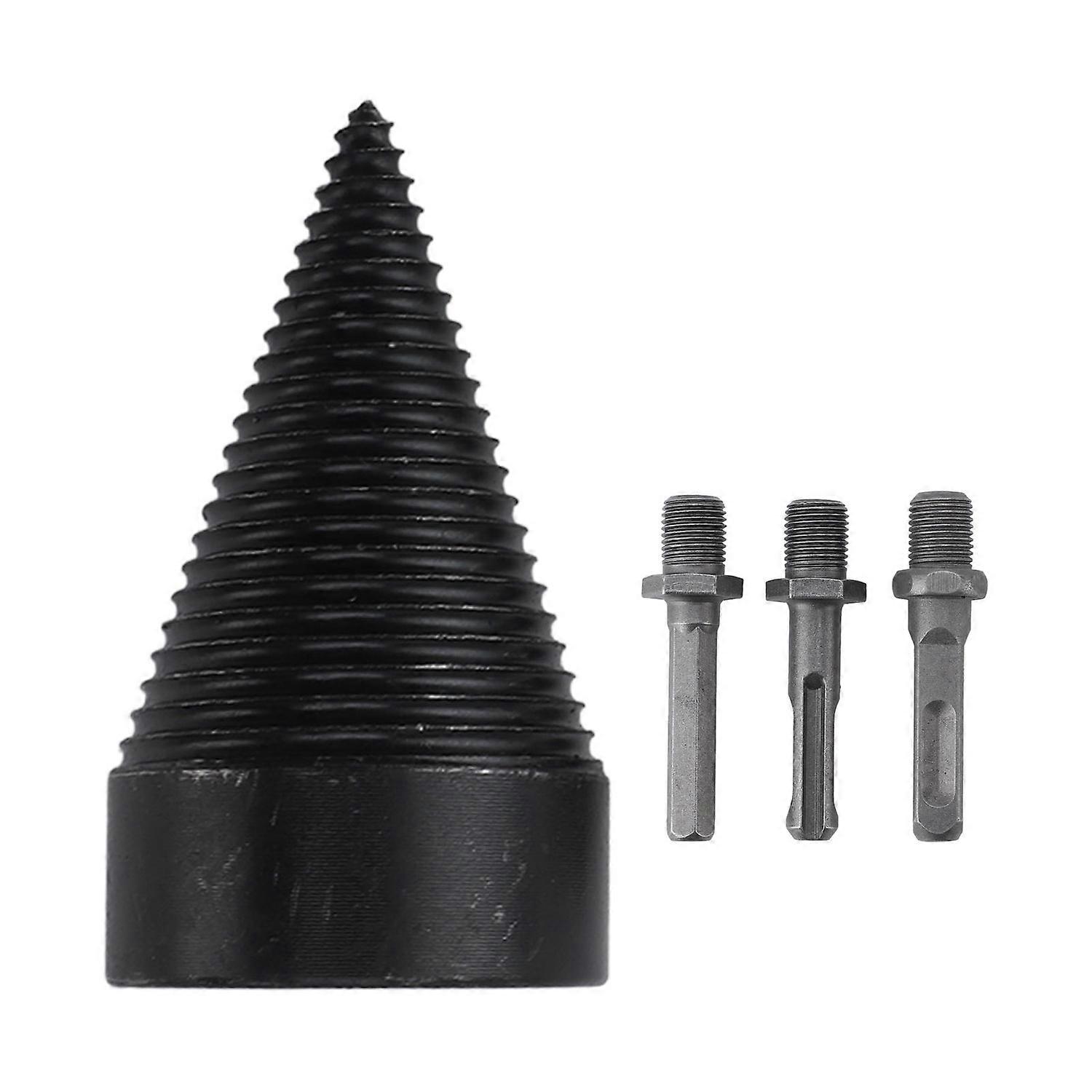 Firewood Log Splitter Kindling Splitting Wood Drill Bit with 3 Drilling Handles Firewood Log Drill B