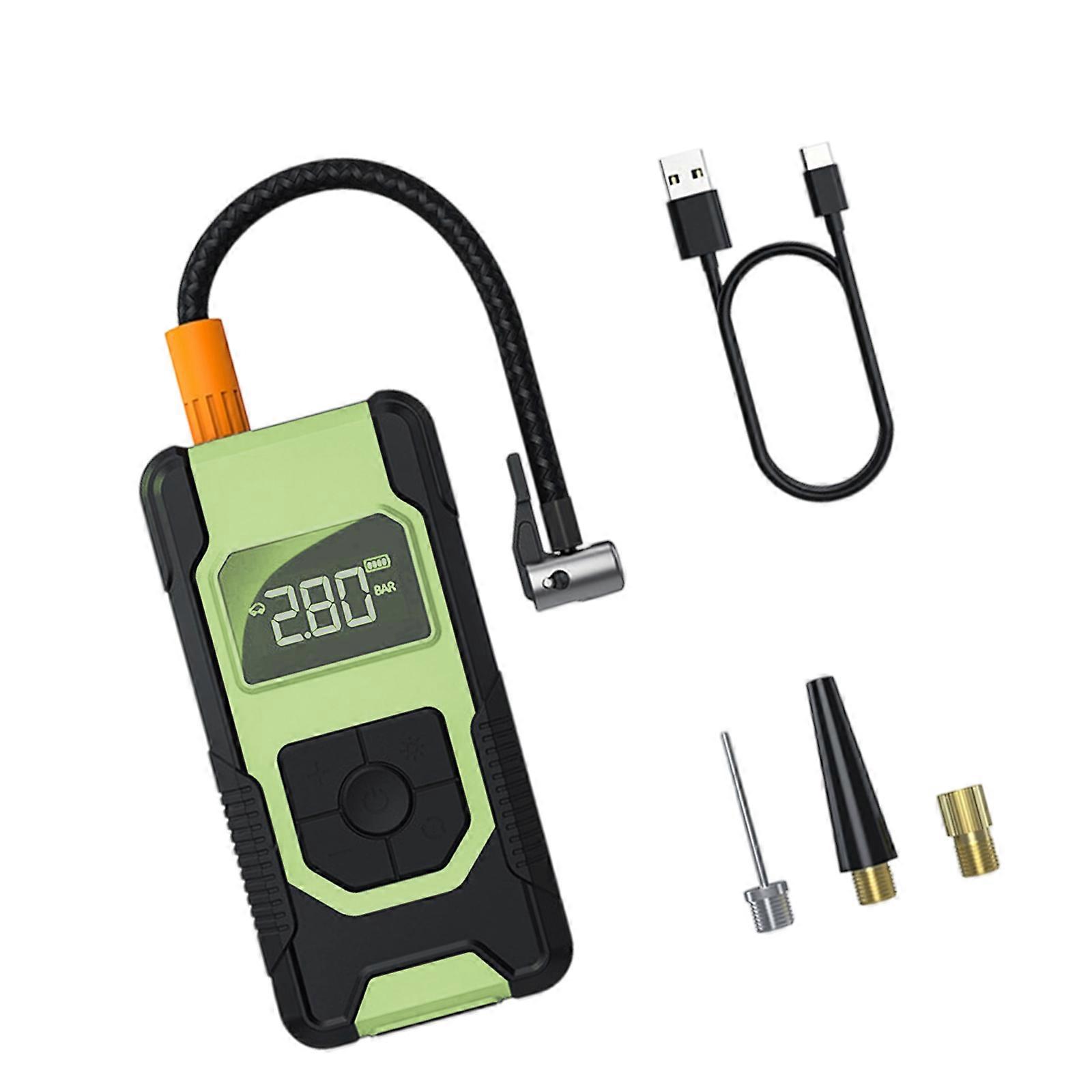 Car Rapid Tire Inflator Cordless Design Digital Pressure Gauge 4 Unit Conversion For Vehicle Bicycles Ball Emergency Use Multicolor