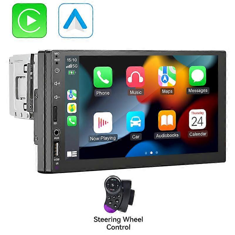 VENBES 7" Universal Car Radio CarPlay Android Auto 1 DIN Multimedia Player Touchscreen Mirrorlink BT Auto Audio