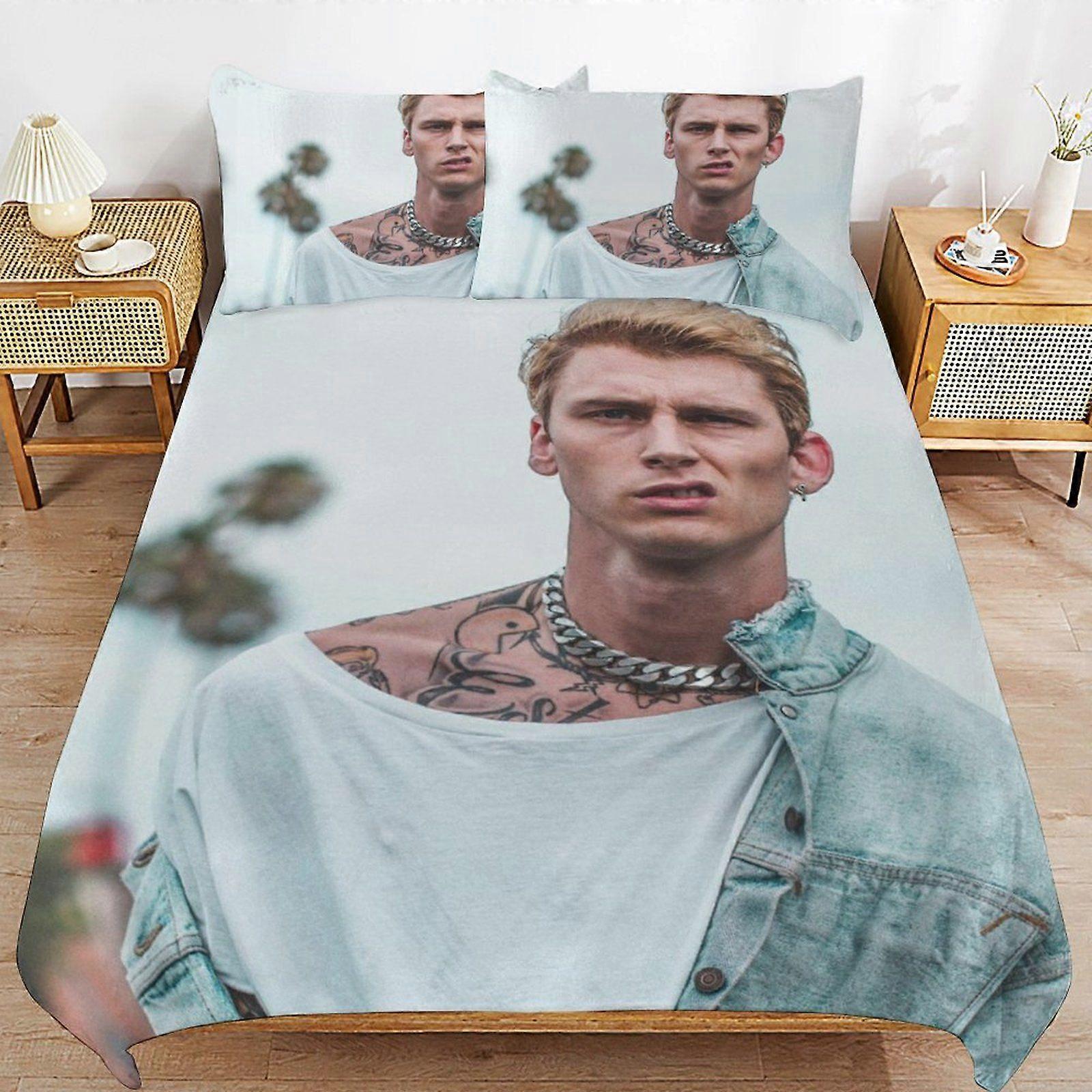 e326 Machine Gun Kelly Practical Zip Design Smooth Touch Soft Finish Long Use Duvet Cover Sets for Everyday Rest u326