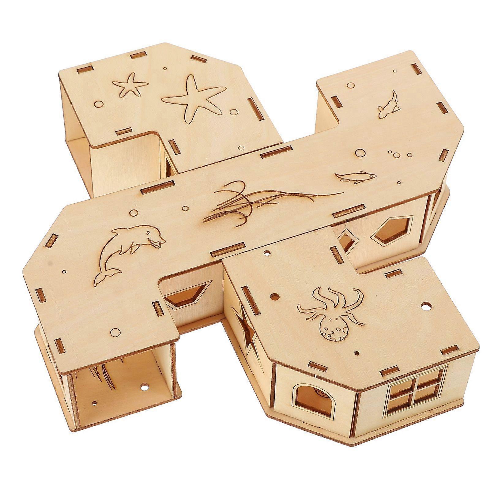 Hamster en bois Tunnel Labyrinthe Jouet Labyrinthe Jouet Jouet Petits animaux Exercice Jouet