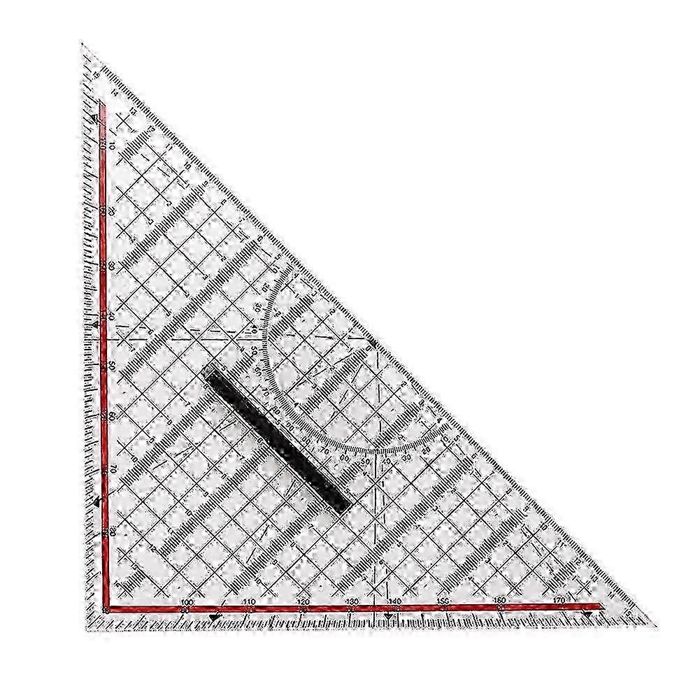 30CM Drawing Triangle Ruler Multi-Function Drawing Ruler with Handle Protractor Measurement Ruler S