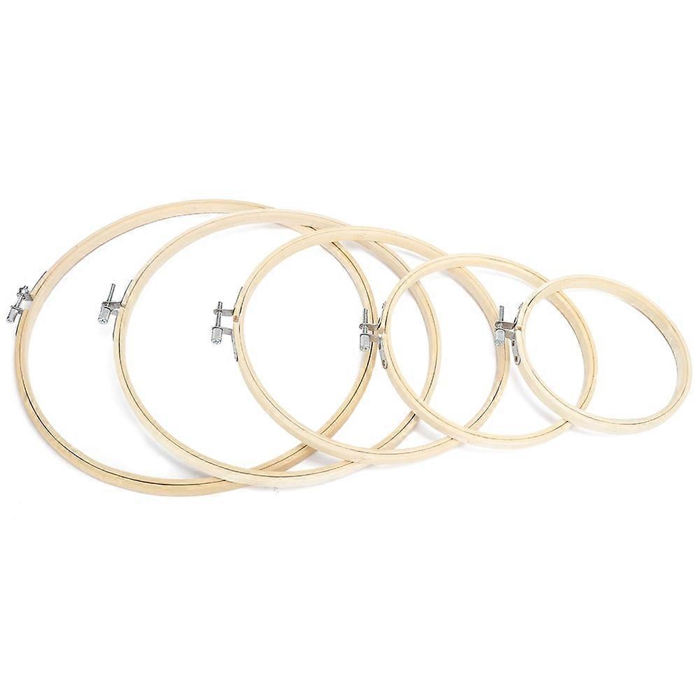 5 Pcs Round Embroidery Hoops Sewing Tools Cross Stitch Frame Ring