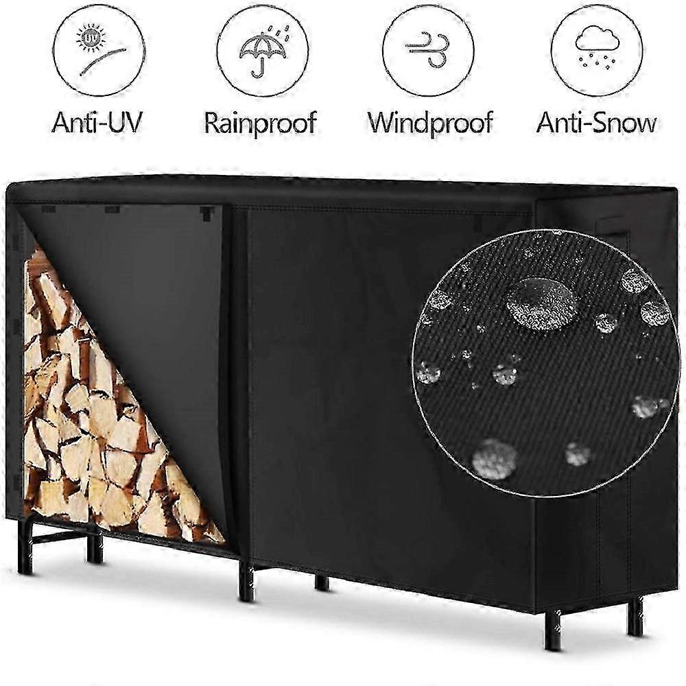 Κάλυμμα ραφιού καυσόξυλων εξωτερικού χώρου 8ft, αδιάβροχο, βαρέως τύπου, ύφασμα Oxford 600D