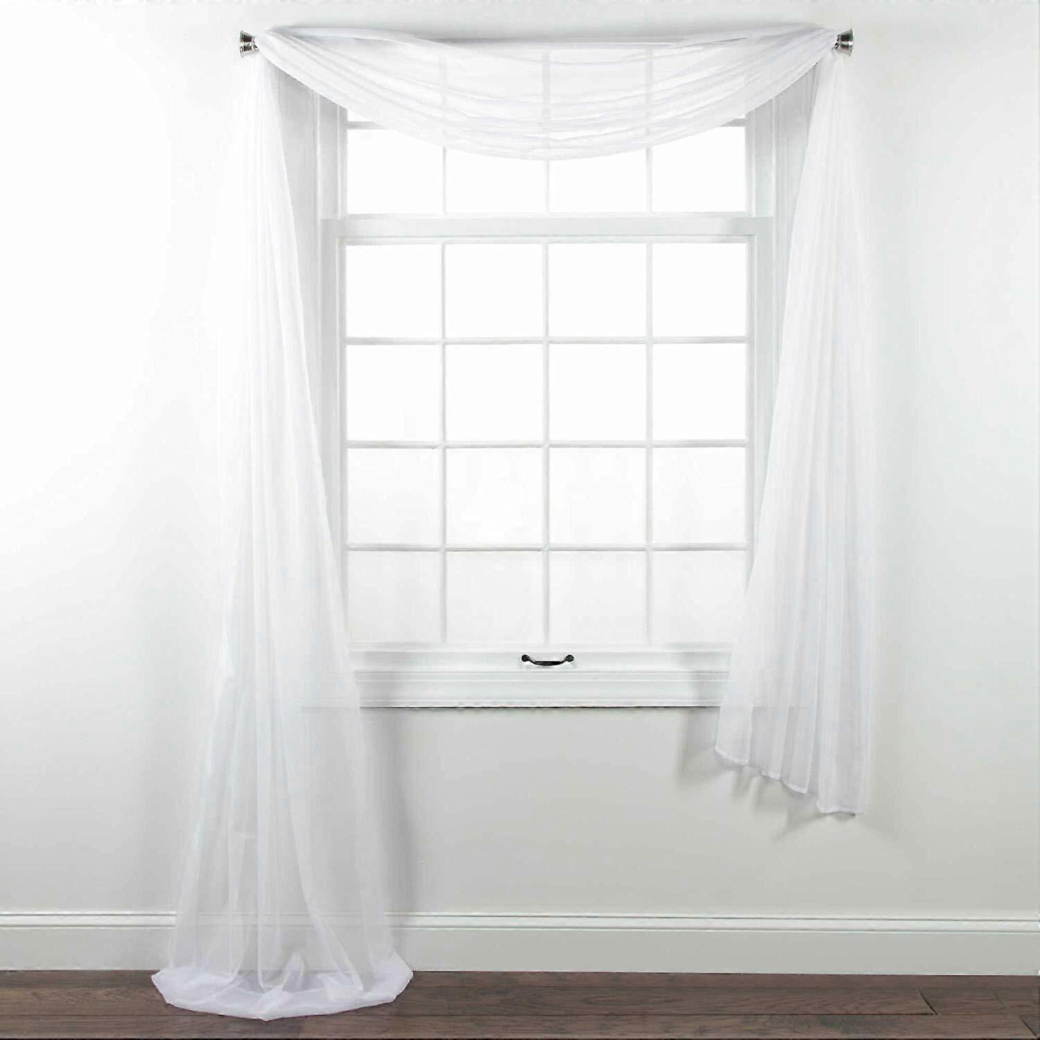 Fully Stitched Sheer Window Scarf Valance Topper Curtain Drapes in Many Colors
