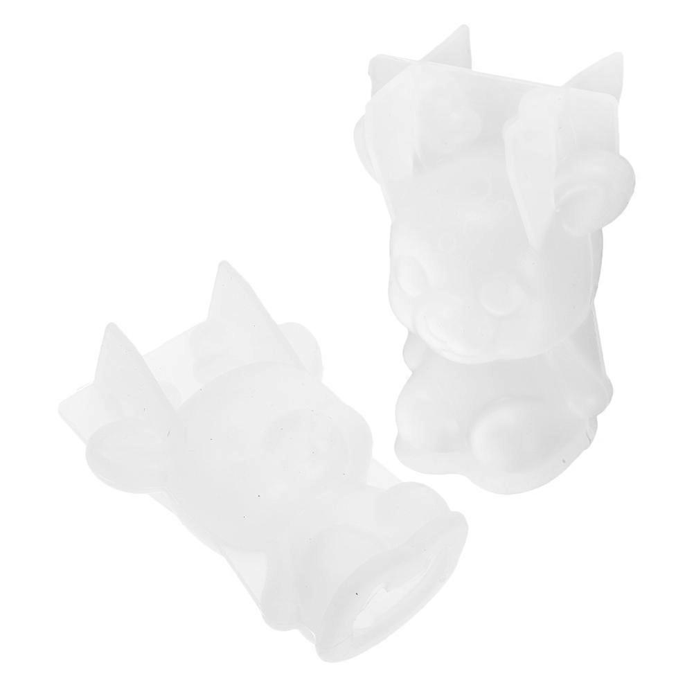 White 3D Deer Silicone Mold for Decor 2pcs Versatile DIY Crafts Animal Shape Casting Mould