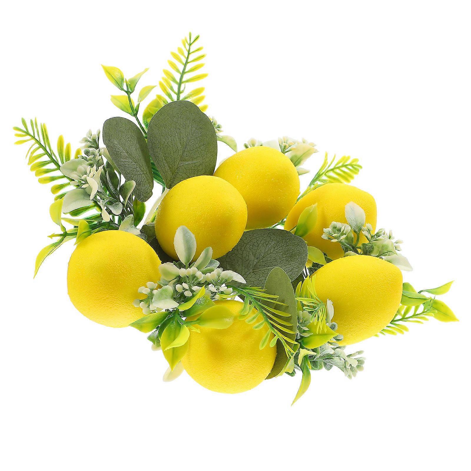 Artificial Lemon Garland Candle Ring for Decoration Floral Spring Table Decor