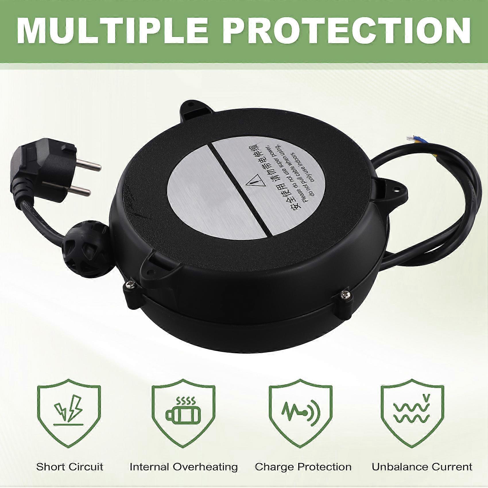 Small Automatic Retractable Wire Winding Device, Retractable Storage Reel, Automatic Winding Reel EU Plug
