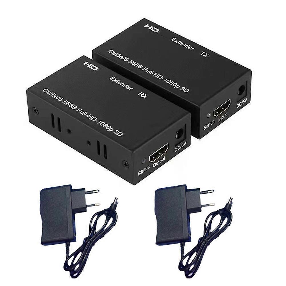 60M Extender RJ45 HDMI-Compatible Extender 1080P Signal Network Extender CAT5/6 LAN Extensor EU PLUG