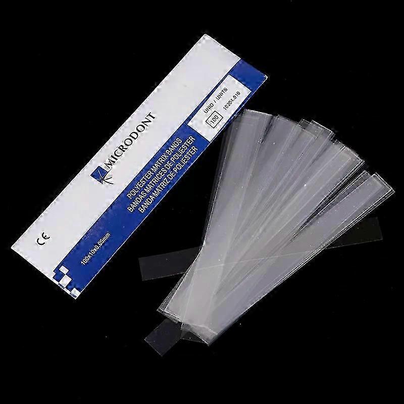 200Pcs Dental Clear Polyester Matrices Anterior Resin Restoration Matrix Bands Strips Width 10mm Filling Decayed Tooth