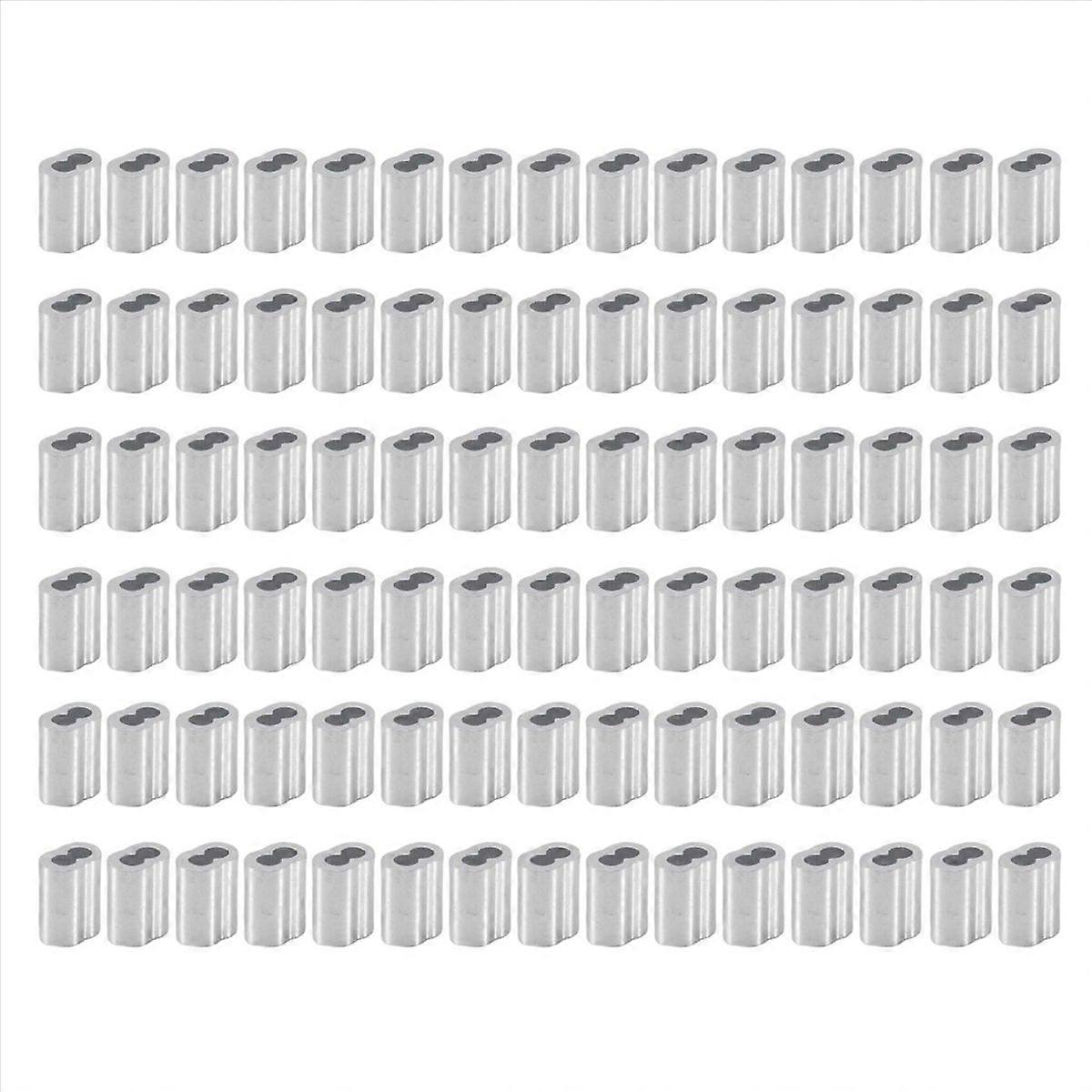 120x Aluminum Crimping Loop Sleeve for 2mm Diameter Wire Rope