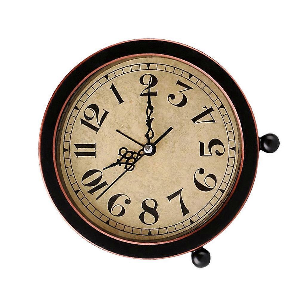 Retro Desktop Clock Household Alarm Clock Mute Bedside Clock for Daily Use