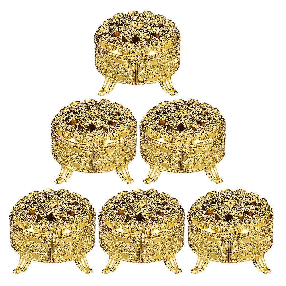 Fancy Round Keepsake Case For Guests Featuring Elegant Design For Weddings And Celebrations With Lid 6Pcs