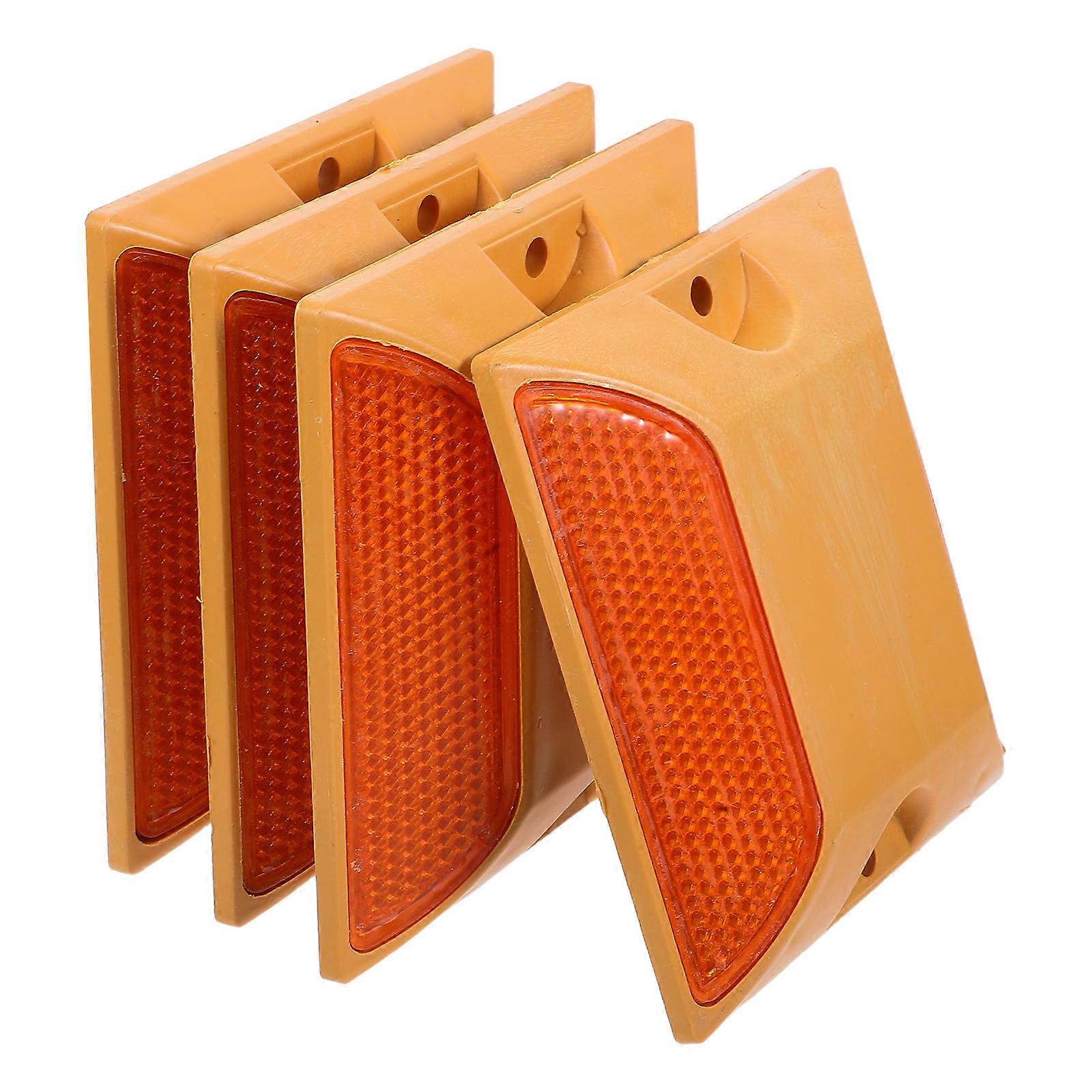 Highway Reflective Markers ABS Pavement Reflector for Sidewalks 4Pcs Visibility
