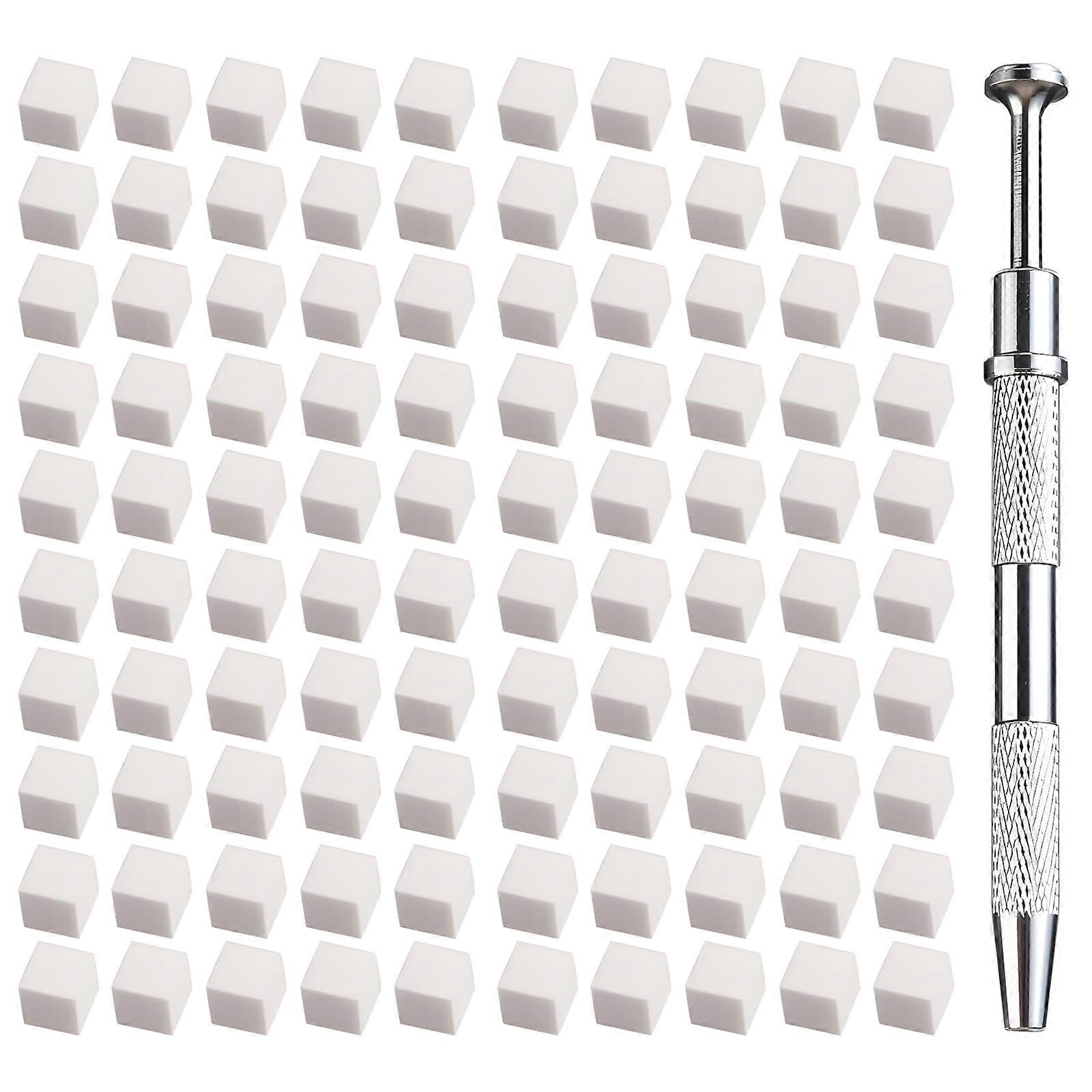 Ombre Nail Sponge with Metal Grabber for Seamless Gradient, 100 Pcs Durable Nail Art Sponge Kit