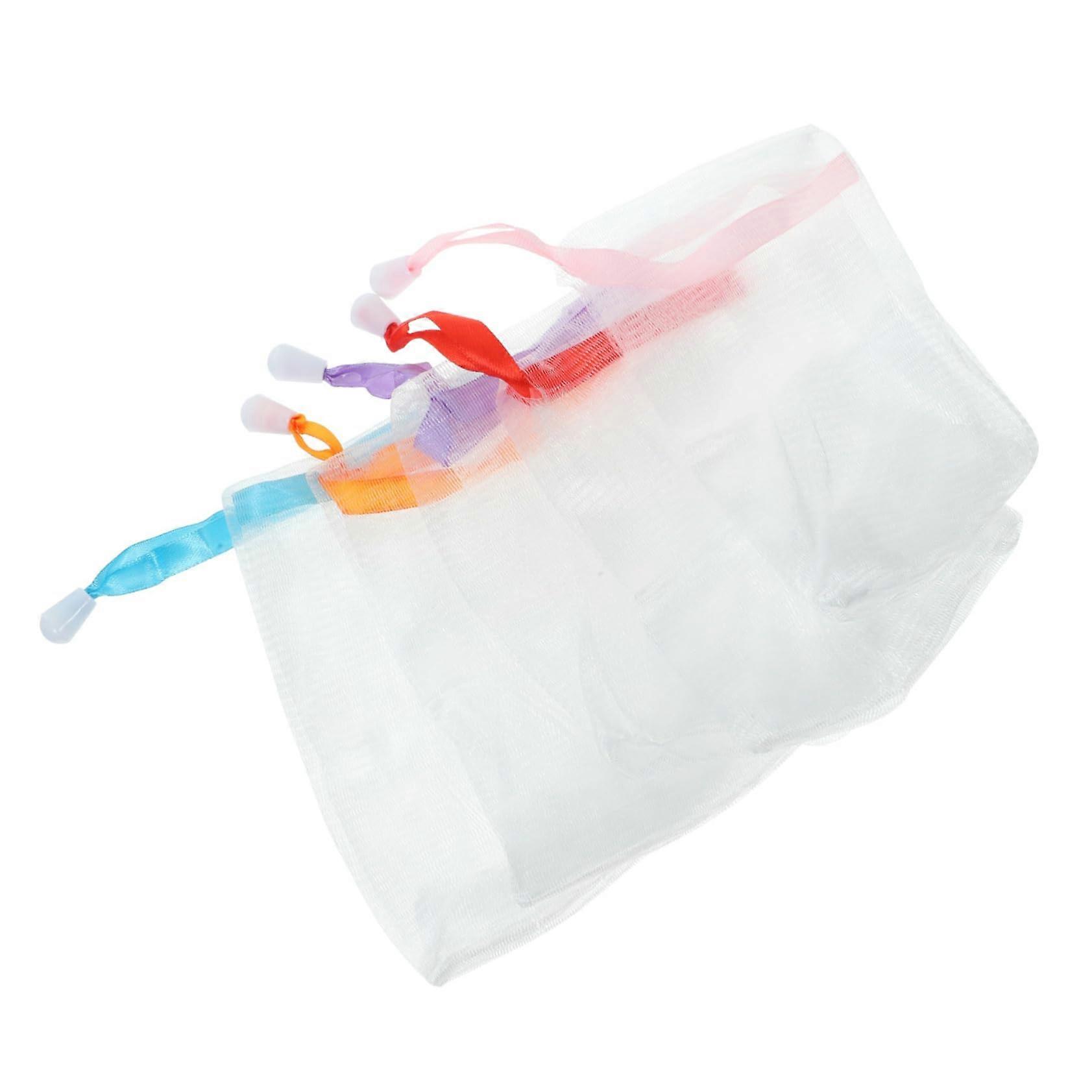 10Pcs Natural Fiber Soap Saver Bag with Drawstring, Exfoliating Mesh Pouch for Shower and Bath