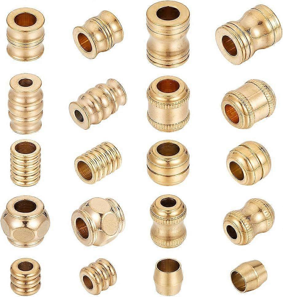 10 Pcs 10 Styles Grooved Column Beads 304 Stainless Steel Parachute Beads with Large Hole Mixed Color Spacer Beads Parachute Cord Bead for Crafting Je