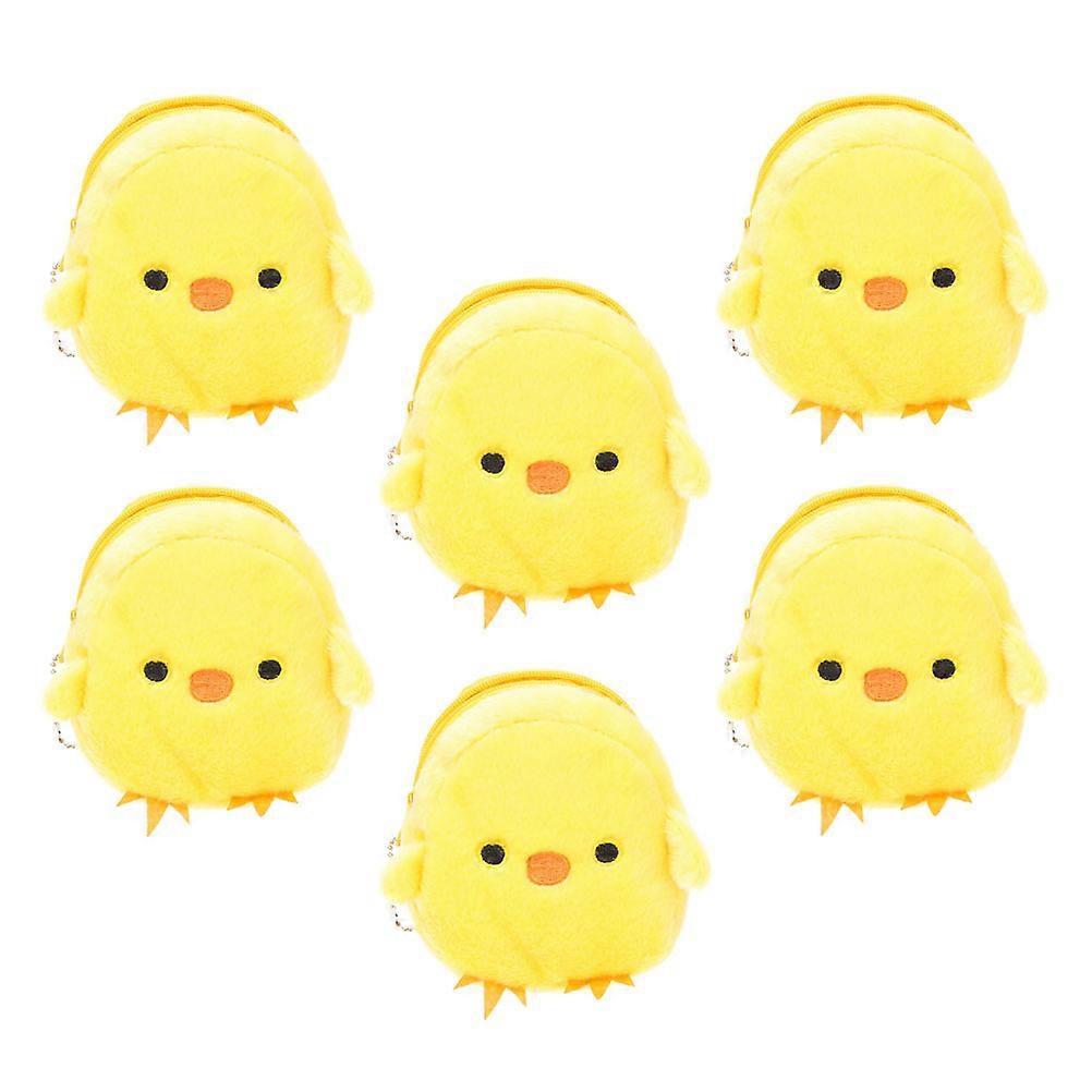 Lovely Small Yellow Chicken Plush Coin Purses for Change 12Pcs