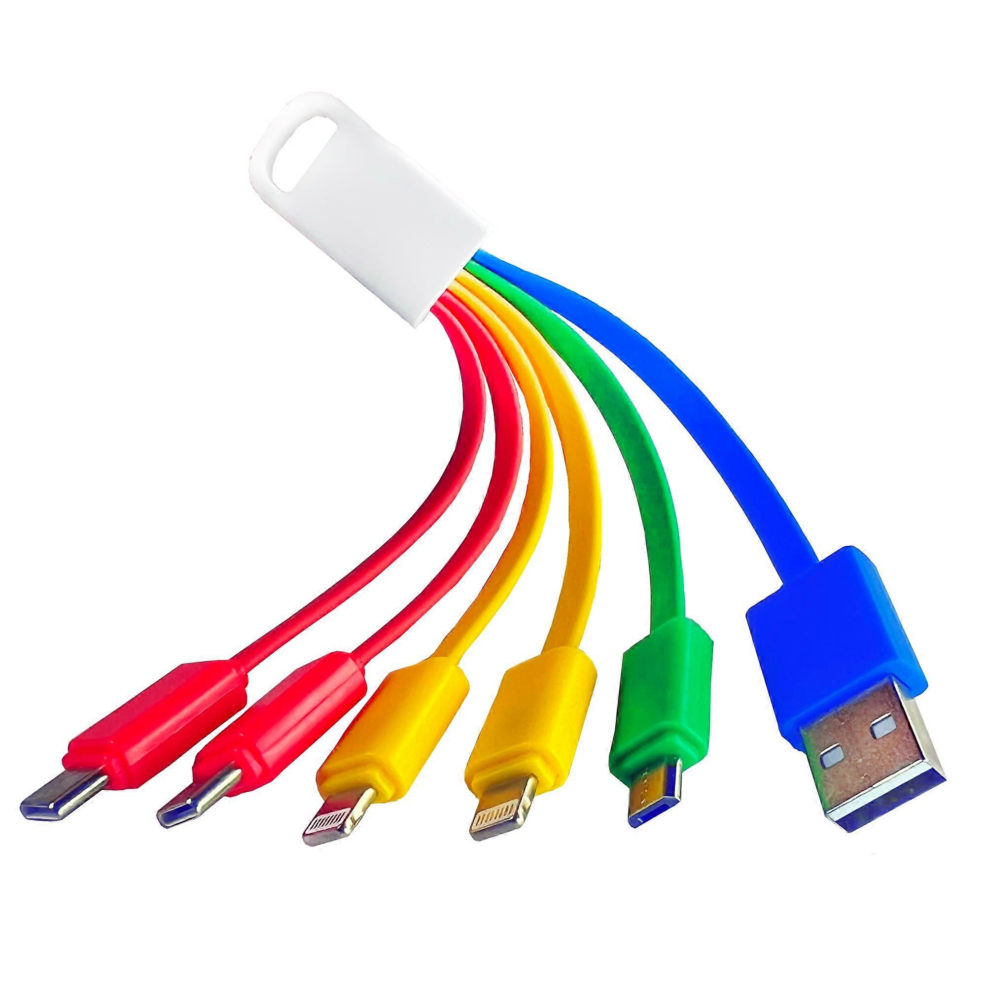 5 In 1 Charging Cable Universal MultiDevice Adapter For iPhone And Android, 2x USBC, Fast Charge