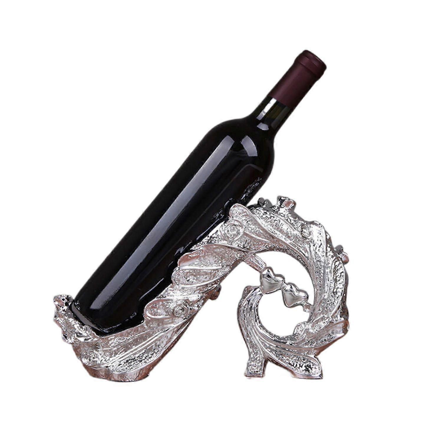 Wine Rack Decor Elegant Peacock Resin Wine Holder for Farmhouse Cabinet Display