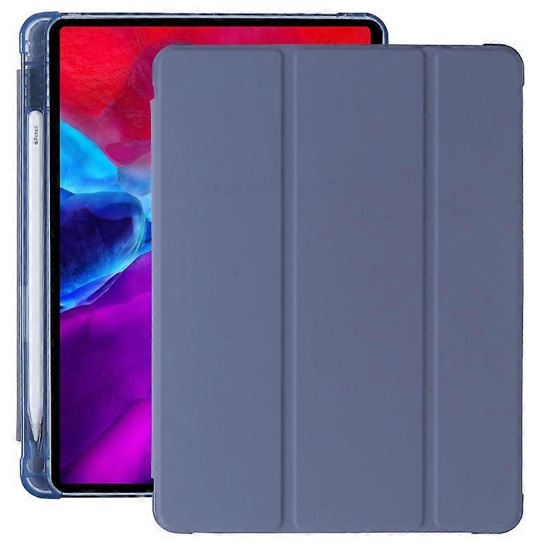 Capa elegante para iPad de 10,2 polegadas (7/8/9), cor lavanda roxa, em couro macio com compartimento para caneta.