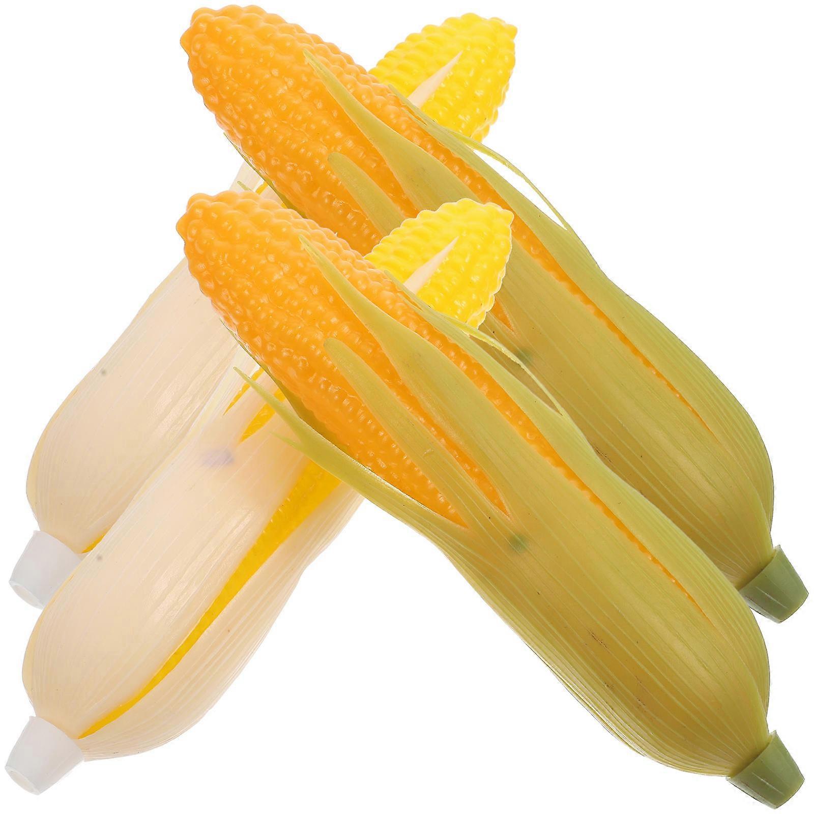 4pcs Artificial Corn Decoration Fall Harvest Desktop Ornament Vegetable Model