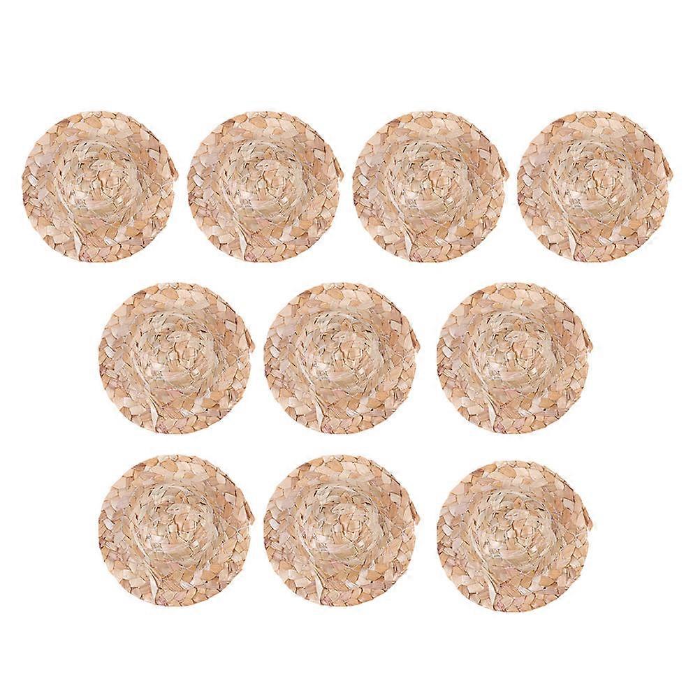 Mini Hat for DIY Handmade Doll Straw Cap for Decoration 20Pcs