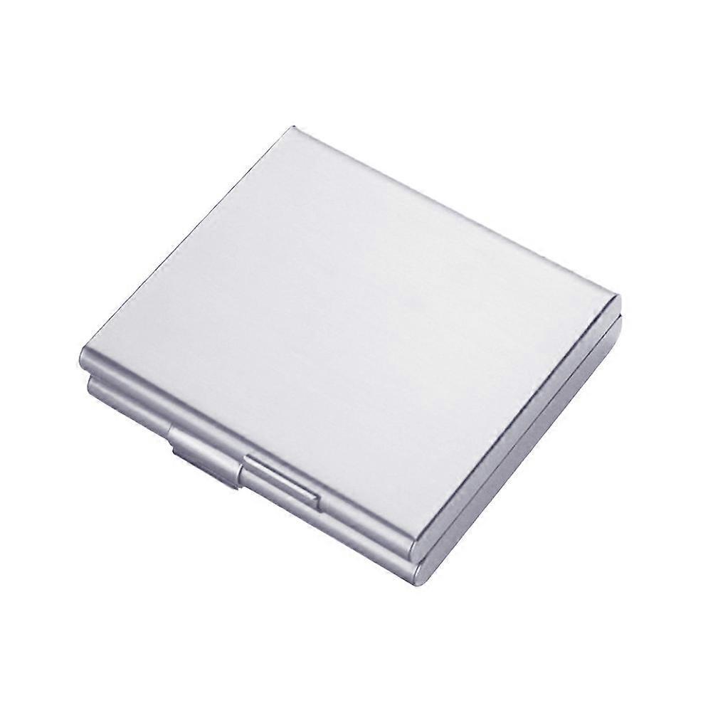Box Portable Clamshell Aluminum Case for Storing Cigarettes Silver