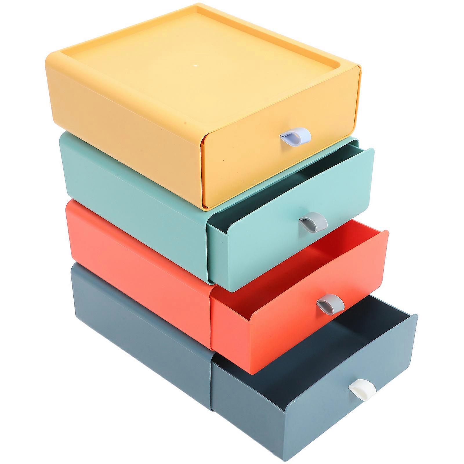 Household Storage Box Drawer for Storage Use 4Pcs Tabletop Organizing Boxes