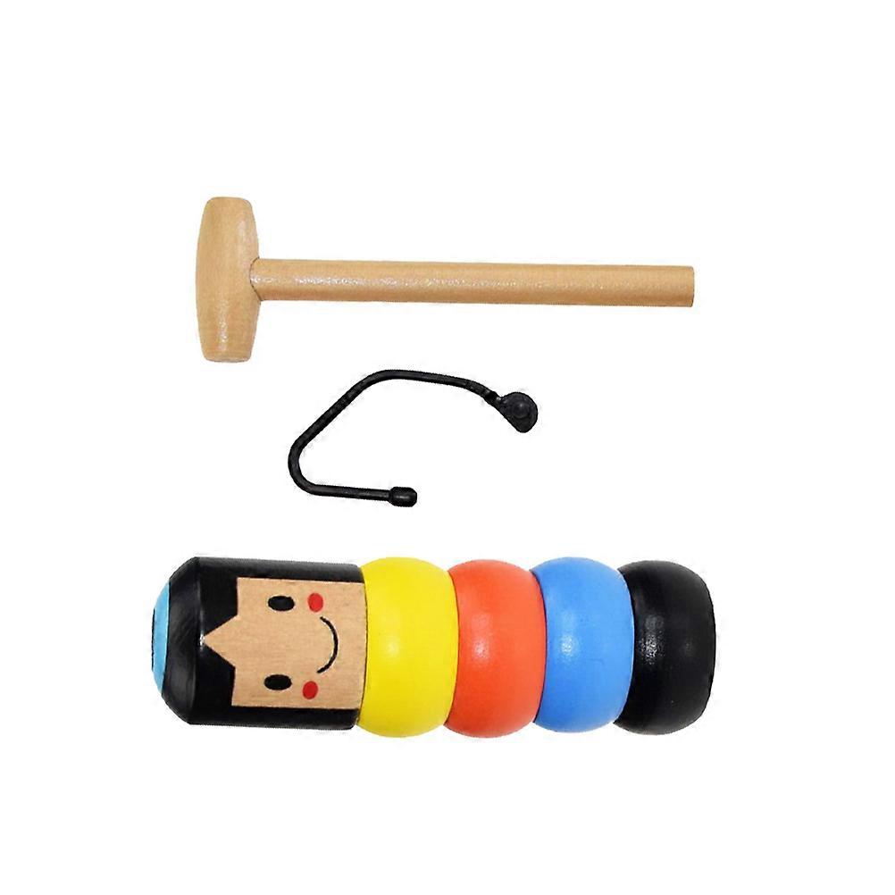 Props Wooden Puppet Unbreakable Puppets for Party Performance 2Pcs Assorted Color