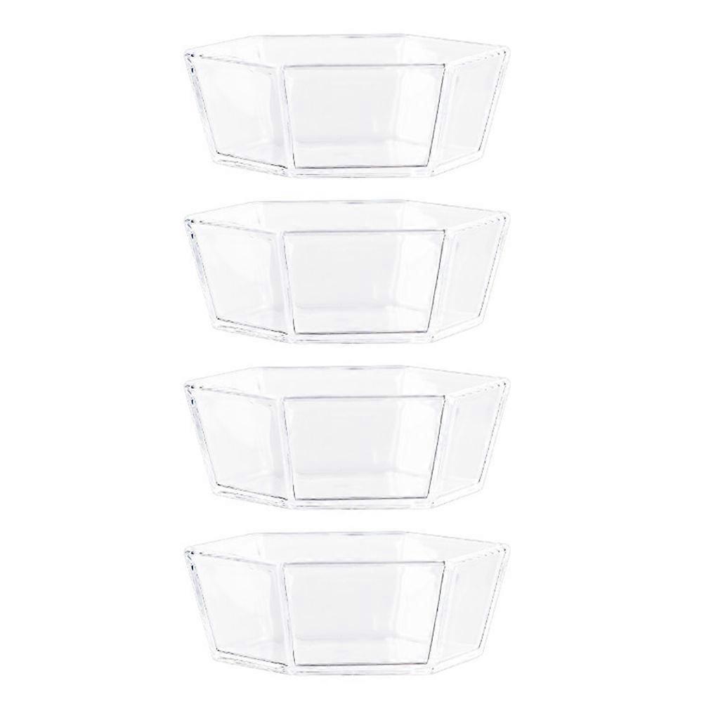 Acrylic Snack Plate for Home Use 4Pcs Transparent Fruit Storage Plates