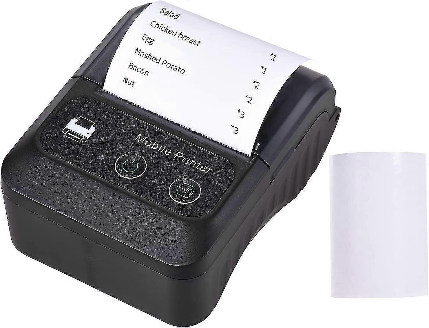 Portable Wireless BT 58mm 2 Inch Thermal Receipt Printer Mini USB Bill POS Mobile Printer Support ESC/POS Print Command Compatible with Android/iOS/Wi