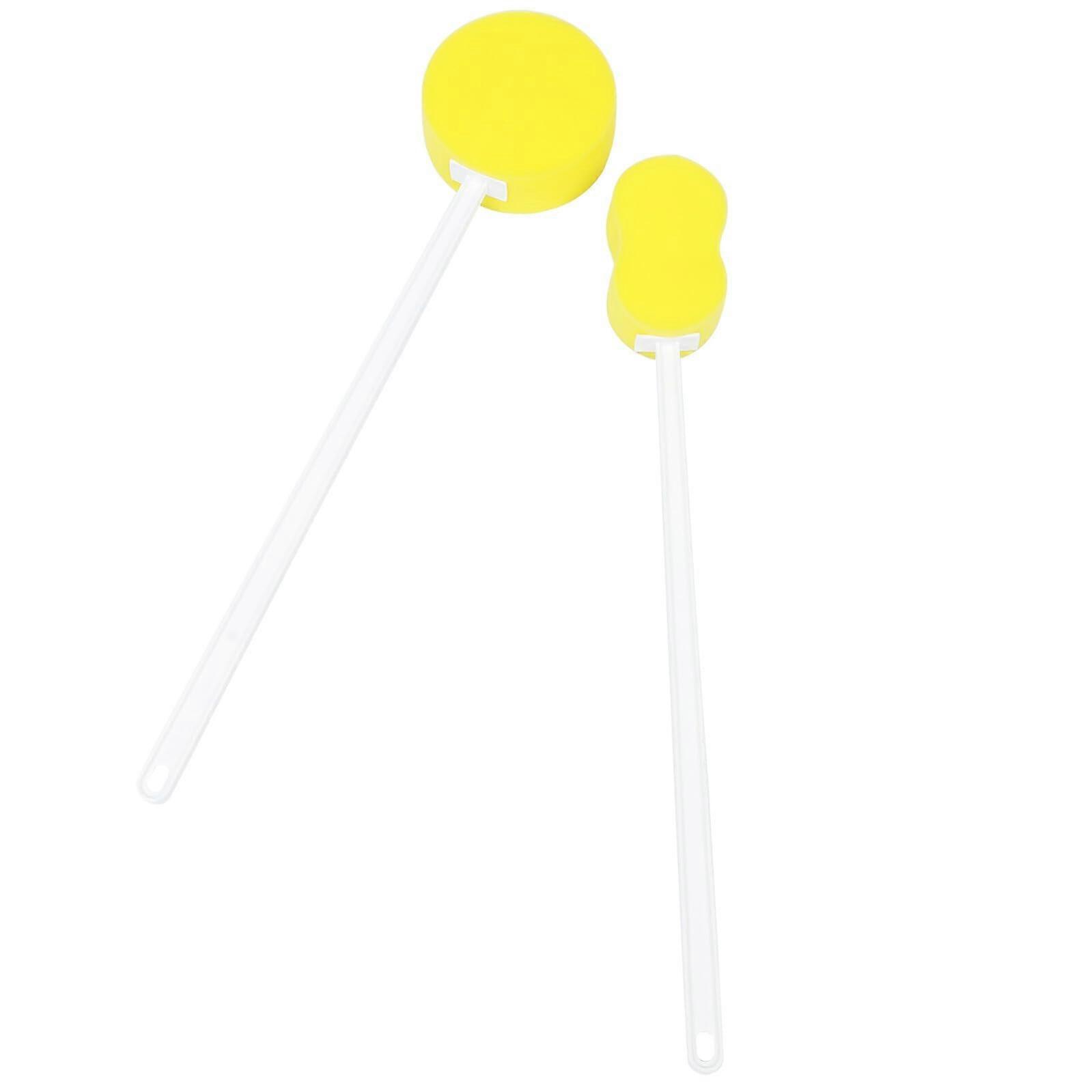 2pcs Long Handle Bath Brush with Soft Sponge Back Scrubber for Gentle Exfoliating and Shower Use