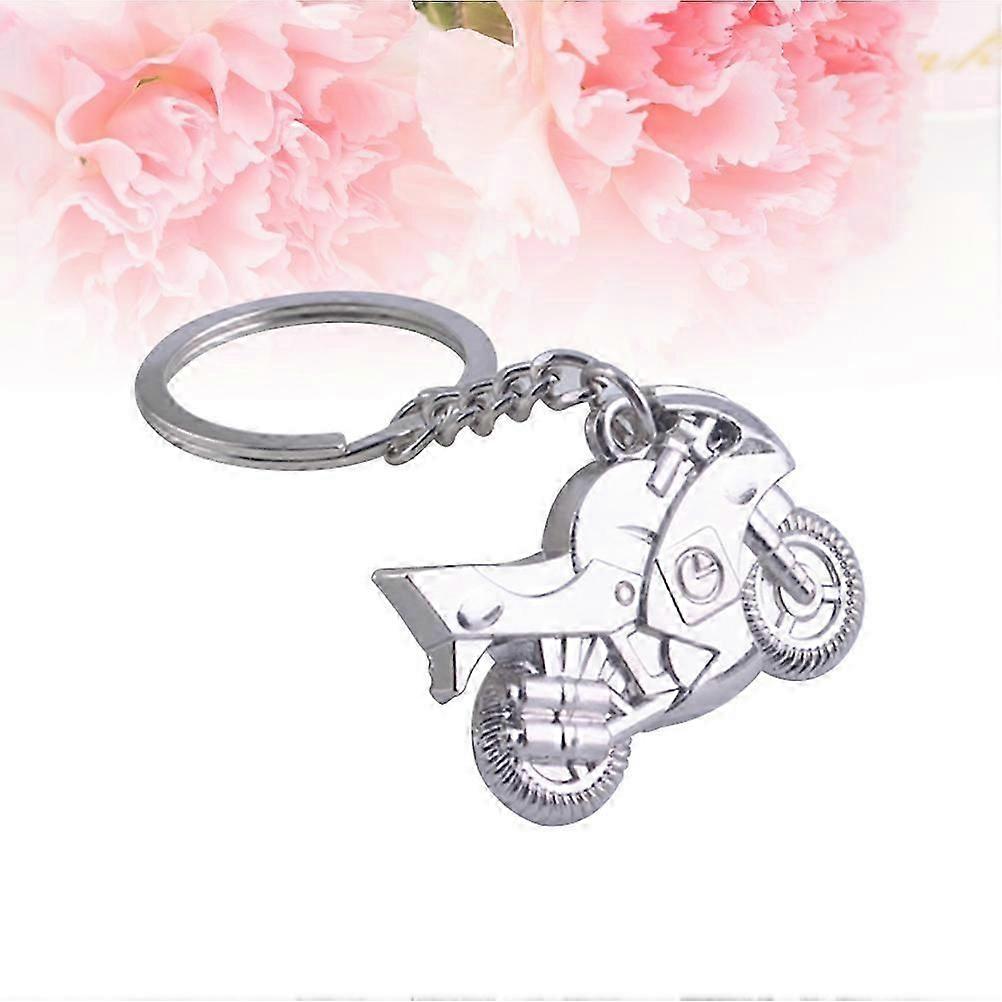 Motorcycle Pendant Keyring Silver Metal for Key Holding 2Pcs Accessory