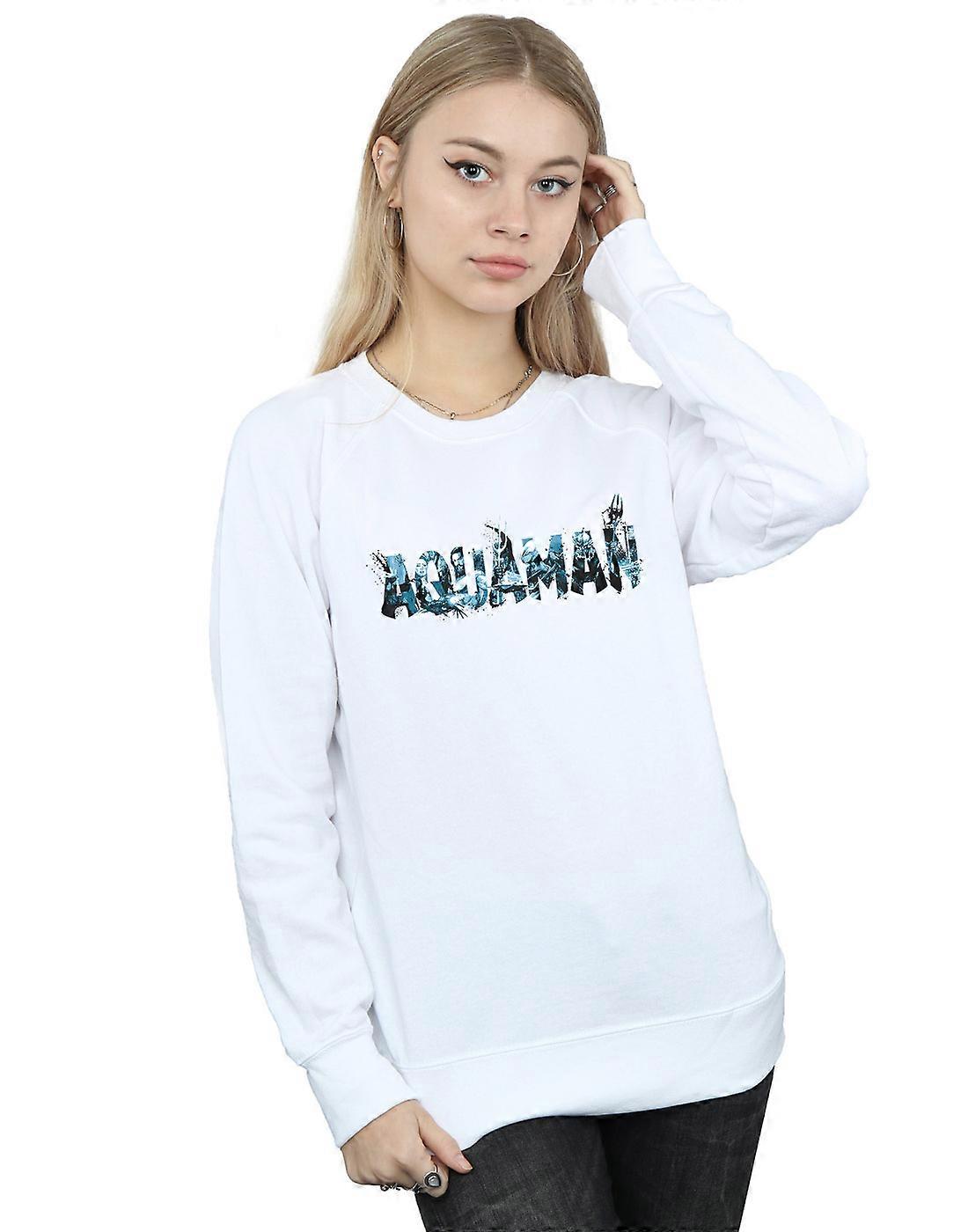 DC Comics Women's Aquaman Text Logo Sweatshirt